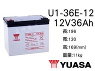 【雷神電池】湯淺 YUASA U1-36E 12V36Ah 密閉式鉛酸電池 UPS不斷電系統 電動車 36-12