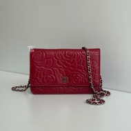 99新🆕 Chanel 香奈兒 山茶花WOC 紅色銀釦