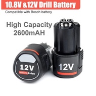 12V 2600mAH high capacity Rechargeable Lithium Battery Bosch Replacement for Cordless Battery drill 