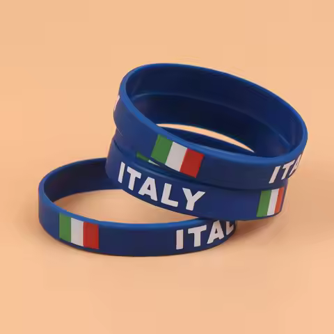 2pcs Italy Flag Wristbands Men Women Motivational Sports Silicone Bracelet Italia Rubber Band Wrist 
