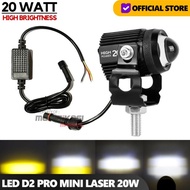 SALE LAMPU TEMBAK FOGLAMP MINI LASER D2 PRO 20W MINI PROJIE D2 PRO DC8-90V