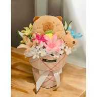 Cute and beautiful capybara doll bouquet