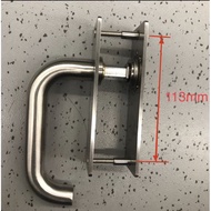 Stainless steel handle lever for PVC bifold toilet door