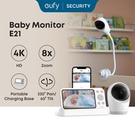 eufy Baby Monitor E21 with 4K UHD Camera, 5'' 720p Display, Pan-Tilt, 8× Zoom - T8354