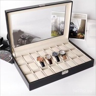Square Watch Leather Box pu Rectangular 24-Bit Storage Box Display Watch Acrylic Box Transparent 24-