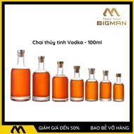 Chai thủy tinh 100ml đựng rượu kiểu dáng vỏ chai vodka chai đựng rượu thủy tinh giá rẻ dùng để chắt