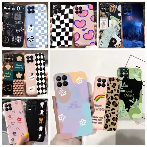 For Realme 8 RMX3085 Soft Cover Case For Realme 8i 8 Pro Realme8 5G Coque Shell Fundas Ins Style Gir