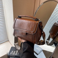 HugApe Bag | Bag Women Retro Wax Oil Leather Handbag High-End Sense Shoulder Bag Commuter Cross-Body