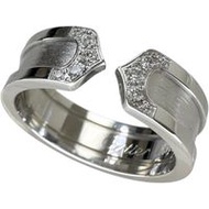 Pre-owned Cartier C2 Diamond Ring, 18K White Gold, 7.9g, #54, Women's, Size 14
