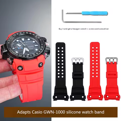 For Casio GSHOCK GWN-1000 Watch Strap Replacement GWN-1000B Sports Silicone Watch Band