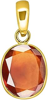 8.25 Ratti 7.47 Carat Hessonite Garnet Stone Ashtdhatu Pendant Original And Certified By Ggtl Natura