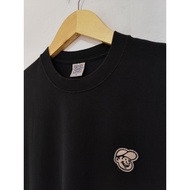 EBBETS FIELD Oversized Full Black Size L Logo Embroidery Vintage Authentic Flannels Seattle, WA