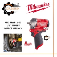 [READY STOCK] Milwaukee M12 FIWF12 Fuel 1/2" Stubby Impact Wrench 339NM / Brushless Motor / Most Compact Impact Wrench