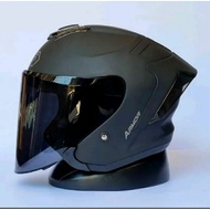 Js ARMOR Solid Black Half Face Helmet matte