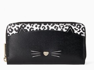 PREORDER BEG00172 : Kate Spade  Meow Cat Large Continental Wallet -  FULFILLED WITHIN 4-6WKS