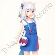 Figure Genshin Papercraft Gawr Gura Catshark Cat Paper Craft Boneka 3D