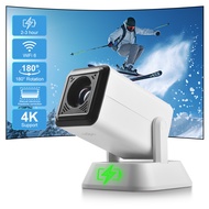 Salange Q7 Mini Projector WiFi6 Wired Screen Built-In Battery Portable Pocket Projector For Camping