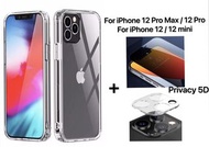 iPhone 12 Pro Max mini Slim Shockproof Case 4X Anti-Shock Performance With Privacy 5D Tempered Glass Screen and lens Protector For iPhone 12 Pro Max, 12 Pro, 12, 12 mini 4倍防撞貼身電話套配5D防窺屏幕及鏡頭玻璃保護貼 +$1包郵