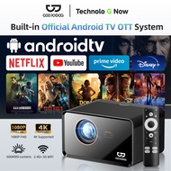 GOOJODOQ 4.5-inch 600 ANSI lumens GTV genuine projector Built-in Official Android TV OTT System