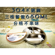 Stainless Steel Three-Grid Dinner Plate 211 Compartment Lunch Box Sealed Buffet 316 422 Diet 211