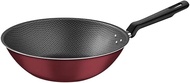 Tramontina Loreto 28cm Chinese Wok, Aluminium/Non-Stick/Starflon Max, Red