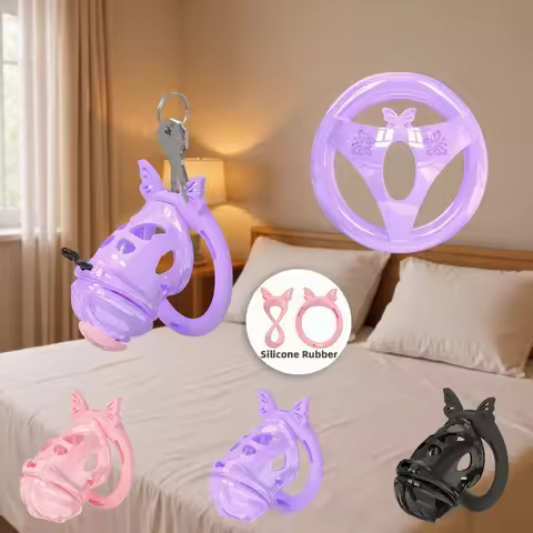 Chastity Lock with Silicone Ring Cobra CB Lock Male Pseudo BDSM Adult Assisted with Catheters Mens U