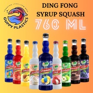 DING FONG SYRUP 760ML CONCENTRATED SQUASH / THAILAND PRODUCT / SYRUP HALAL / ASSORTED FRUIT SYRUP