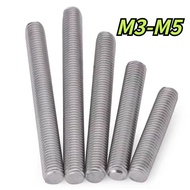 [XJK] Full Threaded Screw Rod M3M4M5 Threaded Column 304 Stainless Steel Threaded Strip Screw Full Threaded Threaded Screw Ceiling