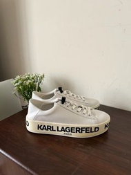 ‼️全新 Karl Lagerfeld 字母厚跟 白色平底鞋 23.5cm