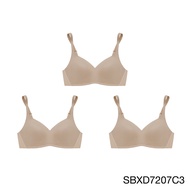 ( Set 3 ชิ้น )Sabina เสื้อชั้นใน Invisible Wire (ไม่มีโครง) รุ่น Perfect Bra รหัส SBXD7207 สีเนื้อเข