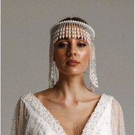 Headpiece Pearl/ Headpiece Tiara/ Headpiece Carnival Pearl Veil/ Headpiece Cleopatra 048
