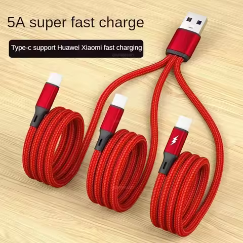 3 in 1 USB Charge Cable 3 Type-C 3 Micro USB Spliter Cord Fast Charging 5A For Mobile Phone Power Ba