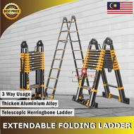 Double sided Telescopic ladder multipurpose Tangga lipat Heavy duty ladder Aluminium Foldable extendable 3.3m-8.1m