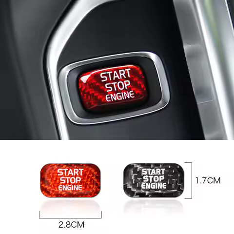 Carbon Fiber Car Engine Start Stop Button Trim Cover For Volvo V40 T3 T4 V60 S60 D4 D5 S80 XC60 T5 T