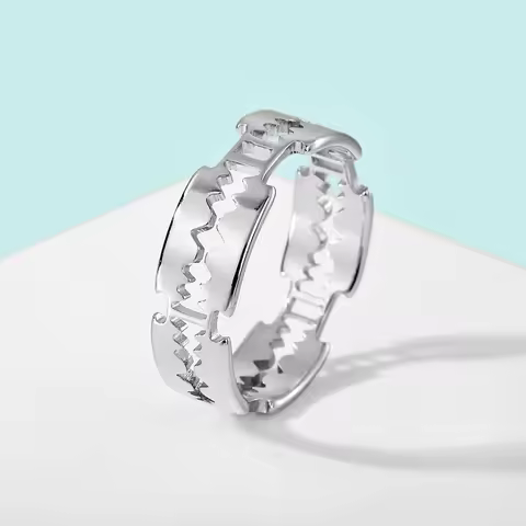 Chandler Stainless Steel Blade Ring Geometric Stacking Ring Filigree Style Birthday Party Jewelry Me