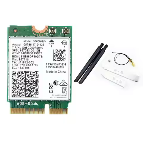 A01E-9560NGW Wifi Card With Antenna 1730Mbps Wireless AC 9560 2.4G+5G BT 5.0 802.11Ac M.2 CNVI 9560N
