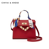 CinvaiKrose | กระเป๋าคล้องมือ Kelly สีแดง