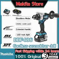 [Original Direct Sales] Makita DDF486 Cordless Impact Drill 18V 6.0Ah Brushless Lithium Battery Multifunctional Impact Driver Drill Industrial Grade High Power Hand Drill Continuously Variable Speed Mechanical Two-Speed Electric Drill