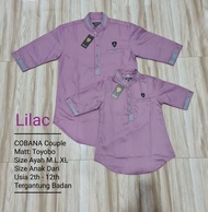 Cobana Couple Warna Lilac - Baju Koko Anak Dan Ayah
