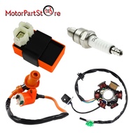 Ignition Coil CDI Box Magneto Stator A7TC Spark Plug Kit GY6 50cc 70cc 90cc 110cc 125cc Engine Moped