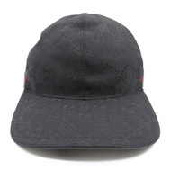 GUCCI 棒球帽 200035KQWBG1060XL GG 帆布黑色全新男女通用
