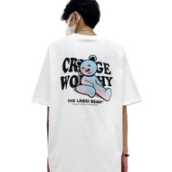 Oversized Cringe Worthy Bear Cotton Jersey T-Shirt - White