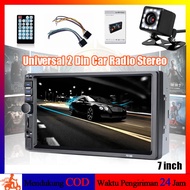 Head Unit Mobil 7 Inch Double Din - Bluetooth Kamera Mundur USB/TF AUX TV Android/iPhone