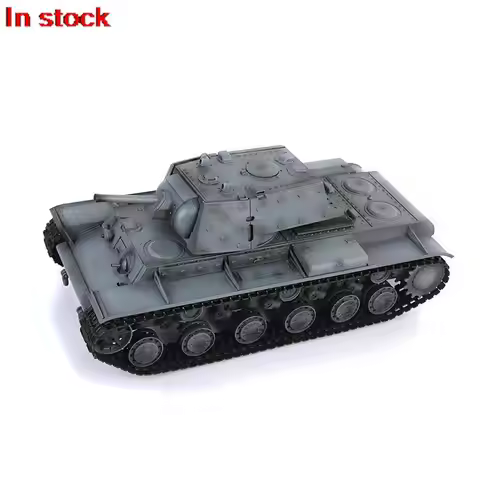 HENG LONG 1/16 Gray 7.0 Plastic KV-1 RC Tank FPV 3878 360° Turret Steel Gearbox W/ Remote Controller