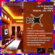 iRemax ขาแขวนทีวี แบบติดผนัง รองรับ TV LED,LCD ขนาด 14-55 นิ้ว รับน้ำหนักได้35ก.ก ปรับยืด-หดได้ อุปกรณ์ทีวี ใช้ได้กับทีวีทุกแบรนด์ TCL samsung Philips Sha