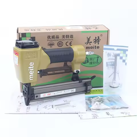 Meite F32 Pneumatic Brad Nailer Gun Air Stapler Tools For Decoration Leather Shoes