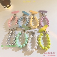 SPLH Japan and South Korea ins Pure Big Bead Phone Case Chain Wrist Strap Girly Sky Blue Beaded Chai
