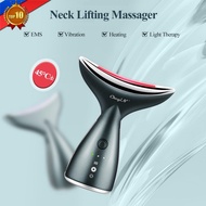 The best◈▫✜CkeyiN Microcurrent Neck Face Lift Machine 3 Color LED Photon Therapy Heating EMS Vibrati
