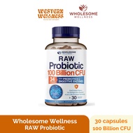 RAW Probiotic 100 Billion CFU-Wholesome Wellness (30 capsules) Probiotics Organic