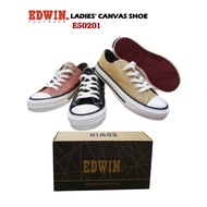 % Edwin Ladies' Canvas Shoe E50201 Black/Pink/Tan Color/Kasut Perempuan Canvas Edwin